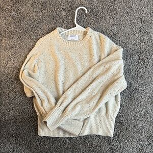 Old Navy Cream Speckled Crew Neck Sweater